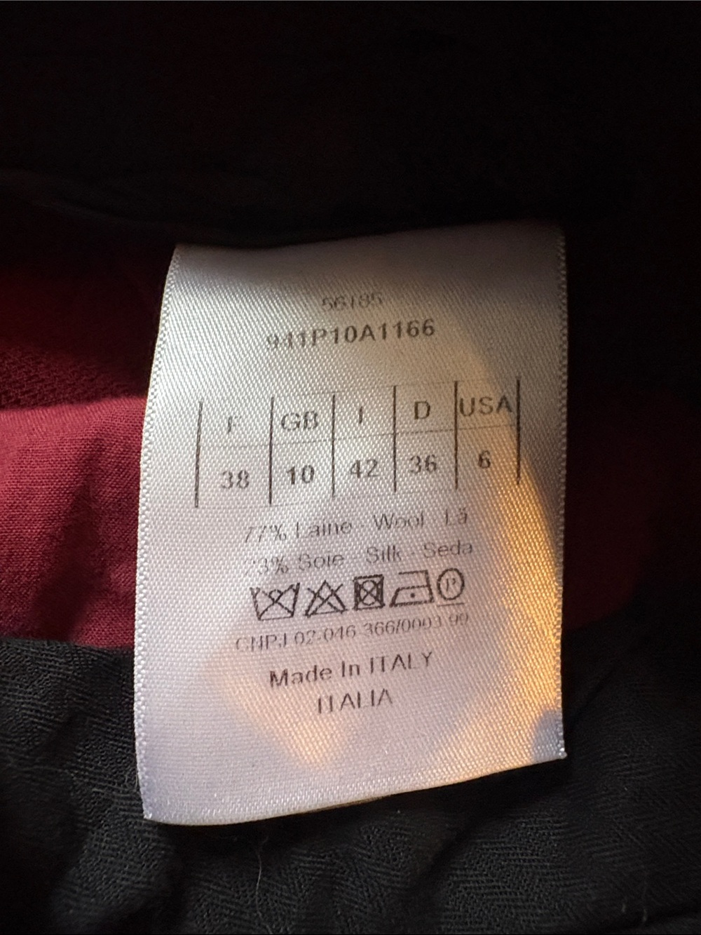 Christian Dior Women’s Slim Straight Dress Pants in Burgundy - Picture 3 of 5
